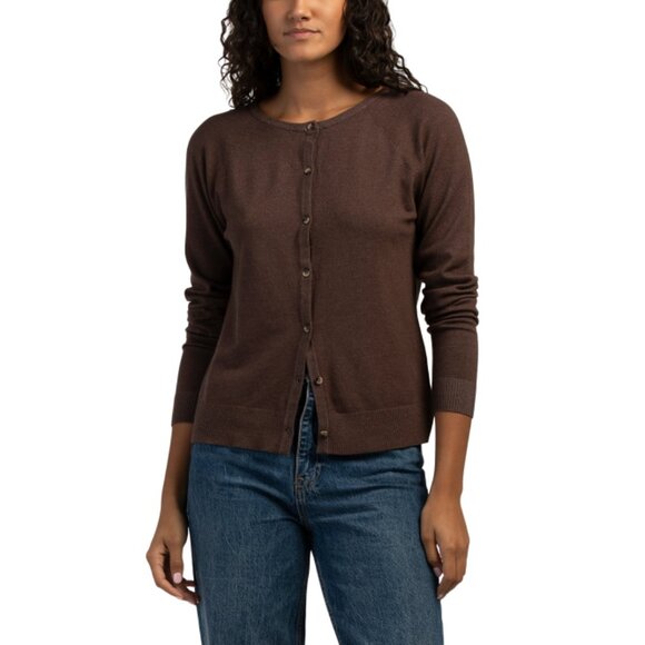 SIONI DARK CHOCOLATE Cardigan Sweater - Picture 1 of 2
